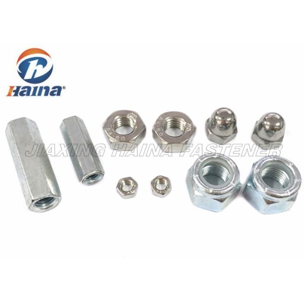 Mild Steel Hex Head Nuts Long Hexagon Coupling Nuts M6 - M36 For Building