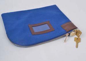 China Dustproof 70D Nylon Zipper Bank Bags Embossing Logo Zippered Coin Purse on sale