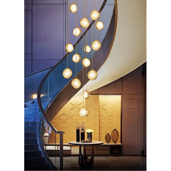 New modern pendant light loft for living room ball crystal villa scandinavian chandelier(WH-NC-63)