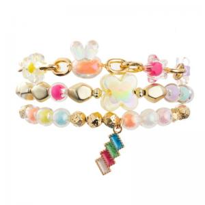 China Unisex Stretch Beaded Bracelet Fairy Tale Dream Color With Rainbow Charm on sale