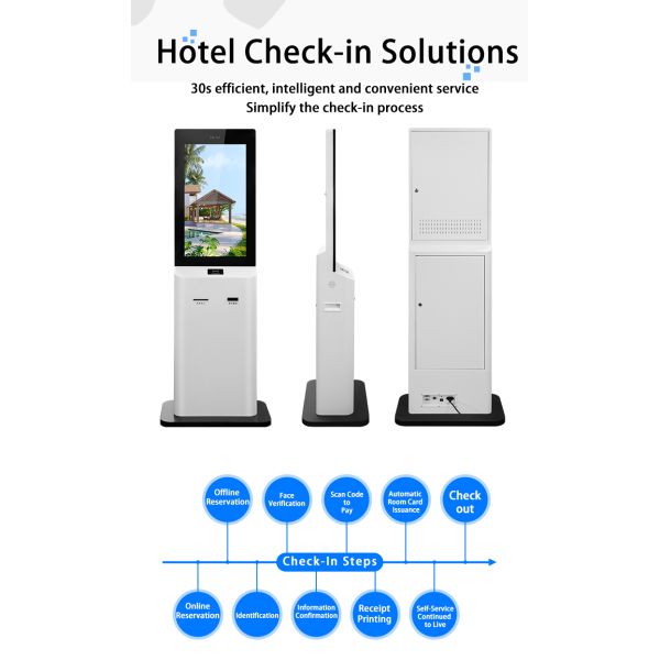 32 Inch Hotel Check-in Machine Self-service Payment Intelligent Touch Automatic All-in-one Machine SDK Barcode Reader Face