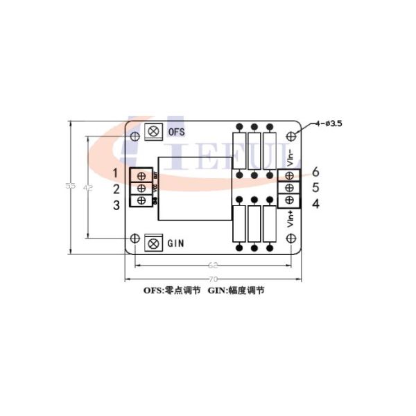 Hall Effect Closed Loop Voltage Sensor Black Color High Precision VSM800DAT
