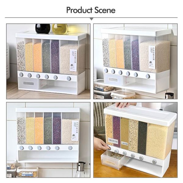PP Plastic Food Grain Storage Container Saving Space Large Capacity