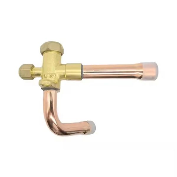 Copper Straight L Bend Service Split Valve for AC for Refrigerator Parts Air Conditioner Maintenance