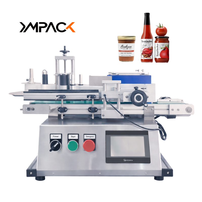 Industrial Round Flat Bottle Labeling Equipment Printer Machine 80BPH