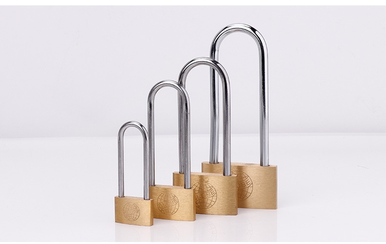 Modern Designed Earth Copper Lock Cross-Shaped Long Padlock for Dining Outdoor Student Desk School Dormitory Cabinet Living Room