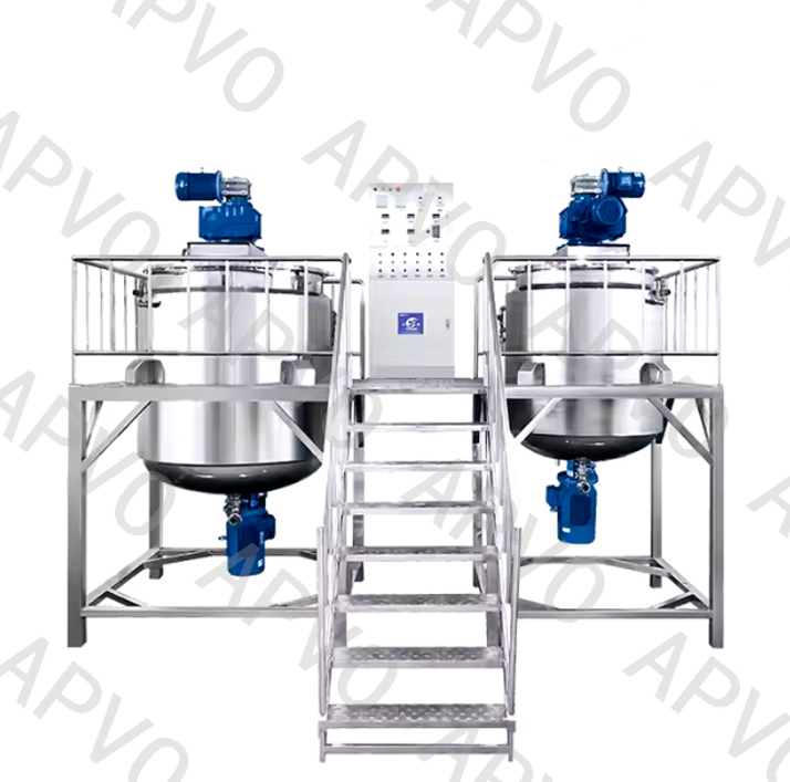 Customized Liquid Homogenizer Detergent Liquid Making Machine With Two Pots 1000L
