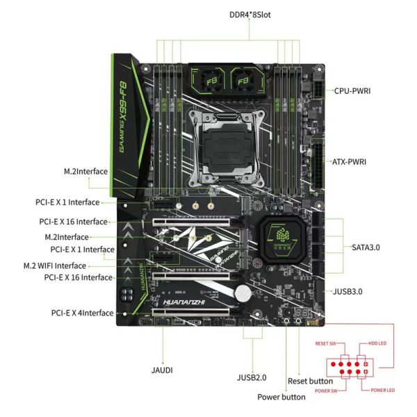 Customized X99 F8 motherboard X99 Motherboard with combo kit set DDR4 Desktop E5 2678v3/E5 2680v3 LGA2011