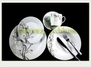 Buy cheap porcelain dinner set round shape (ceramic, white with decal) product