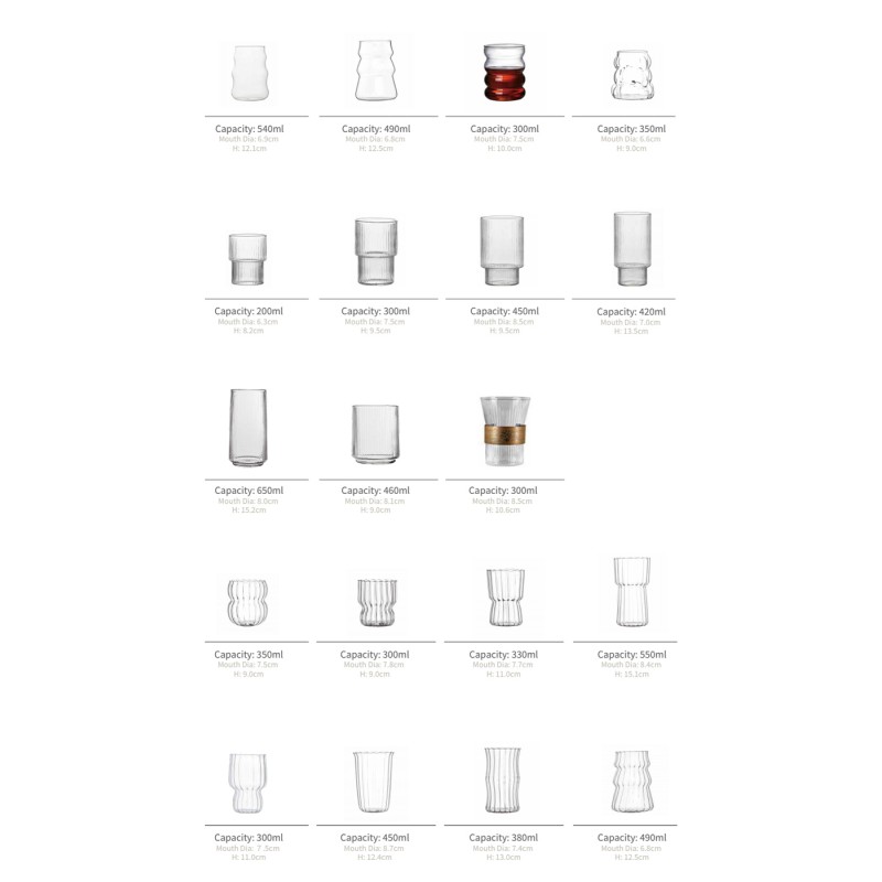 IKOO Singler Layer Ribbed Glass Cup