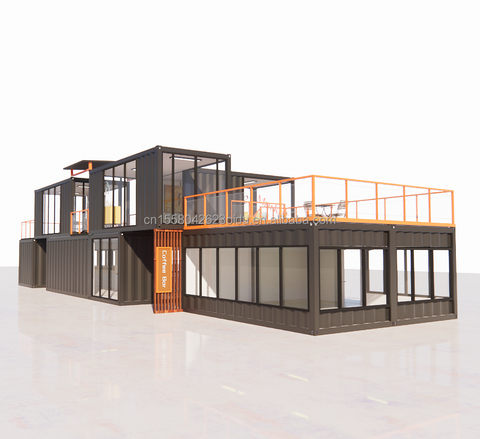 Customized Modern Prefab Tiny House with Customized Color and Wall 50/75/100mm Wave Sandwich Panel