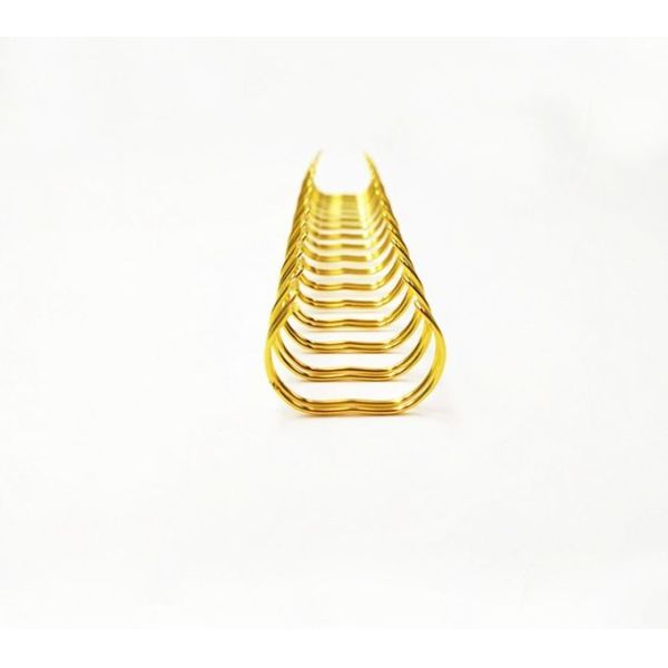 Electroplating 7/8'' Double Loop Binding Wire Rings Yellow Color