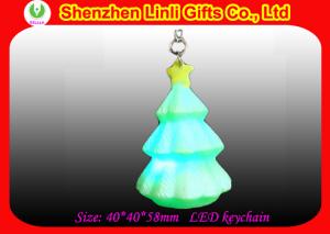 competitive price Personalised PVC led light Christmas decoration tree keychain 