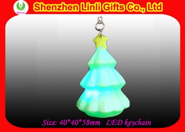 Quality competitive price Personalised PVC led light Christmas decoration tree keychain  for sale