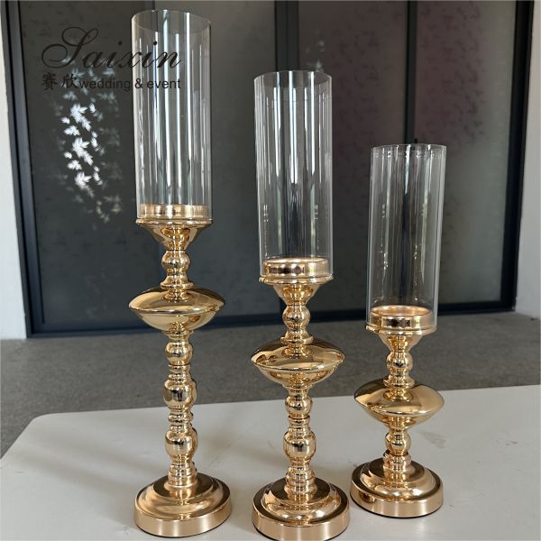 Wholesale Wedding Gold Candle Holder Table Decoration Metal Candlestick Holder Stand