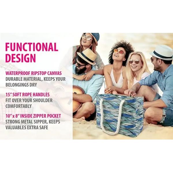 Heavy Duty Washable Cotton Canvas Bag Shoulder Tote Bag Waterproof Ristop With Zipper