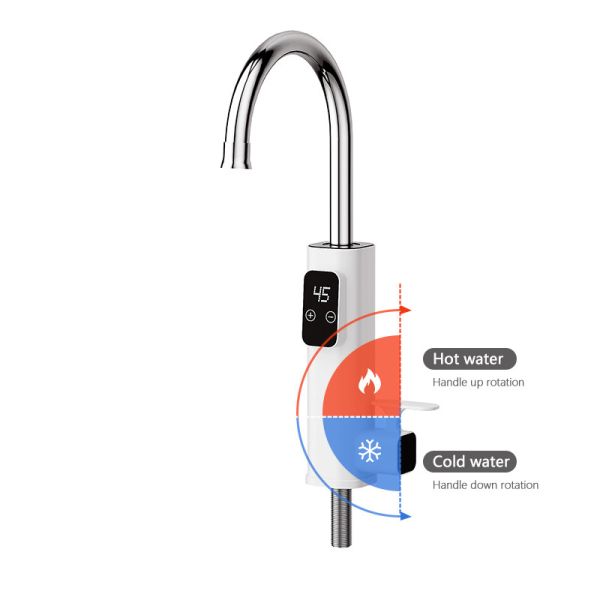 Single Hole Instant Temperature Display Kitchen Hot And Cold Water Tap