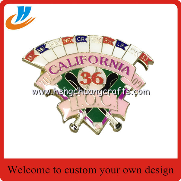 Baseball badges,metal badge with print process 7-10 lead time custom baseball pins