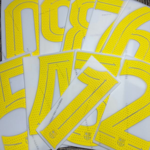 Machine Washable Pressure Sensitive Heat Transfer Numbers in Multiple Colors for Custom Screen-Printed Jersey Logos