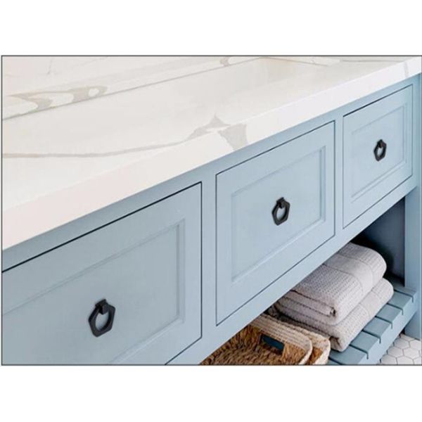 Brush Brass Hidden Drawer Pulls Kitchen Cabinet Knobs / Closet Square ring Pulls Furniture Fittings