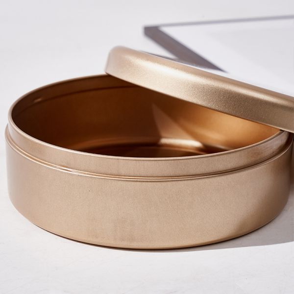 Round Tinplate Cake Tin Cans Matte Finish Food Cookie Candy Gift Box