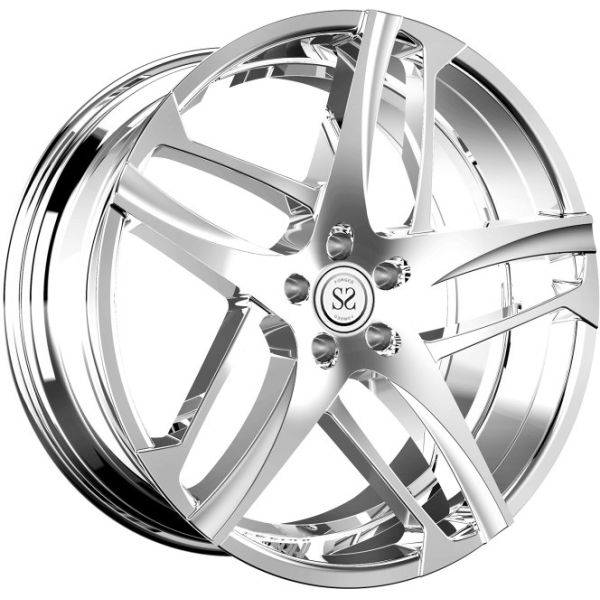 19 inch black machine face chrome 5*120 1 piece forged racing wheels rim