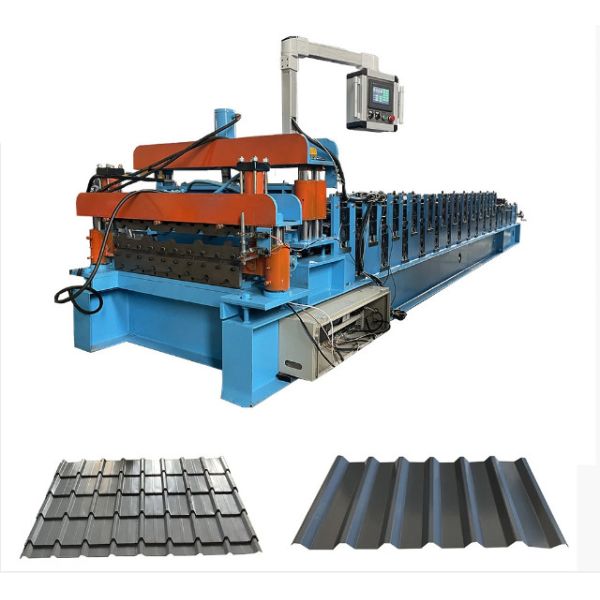 Customized Trapezoidal Panel Double Layer Roll Forming Machine Aluminum