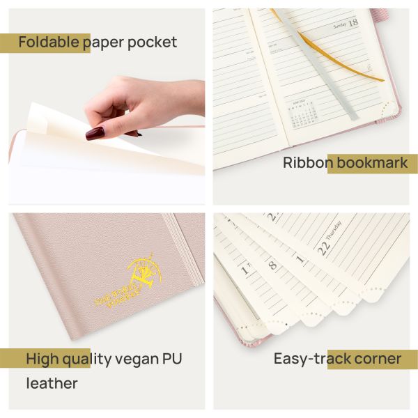 4.25x6.75 Inch Custom Academic Planner Mini 2023 Personal Calendar Planner In Pink