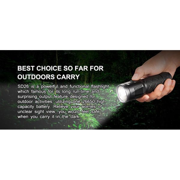 USB Rechargeable Lumintop Sd26 Flashlight , Powerful Cree LED Tactical Flashlight