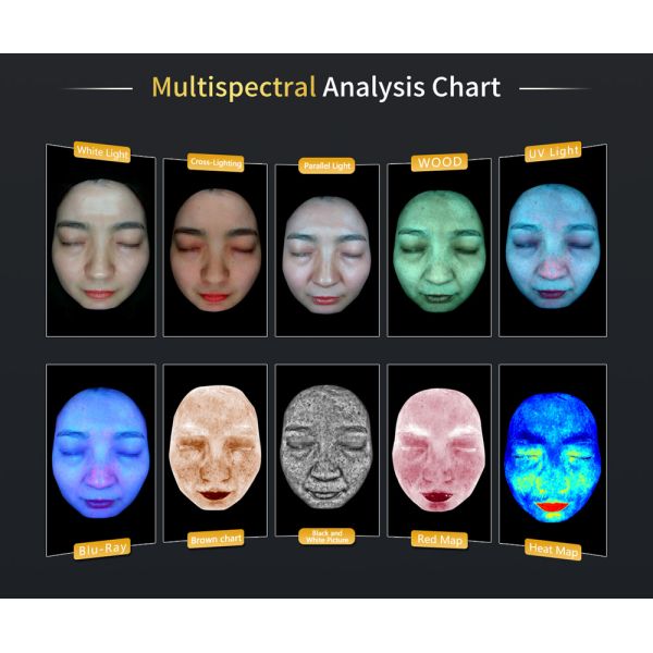 3D AI LED Skin Analyzer for Face 20 Features Inspection EU/IT Compatible 21.5" Touchscreen Free Cloud Storage Data-Driven