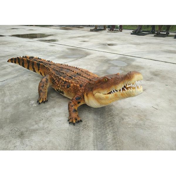 Normal Size Animatronic Animals , Realistic Electric Crocodile Ride