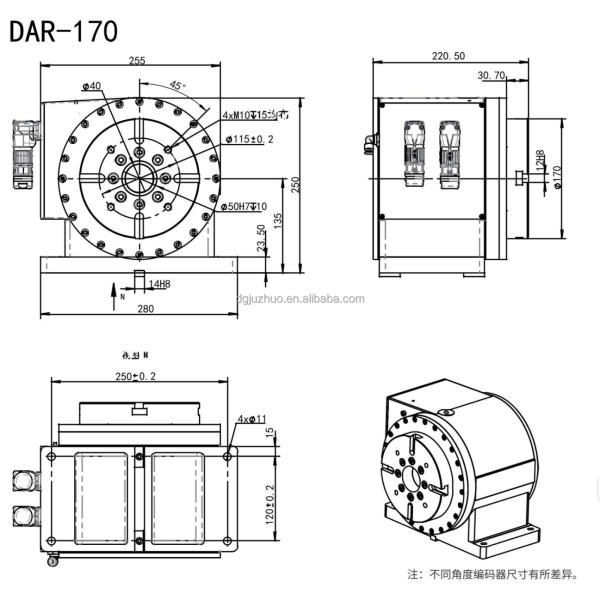 Direct Drive CNC Index Table , Horizontal CNC 4th Axis Rotary Table IP65