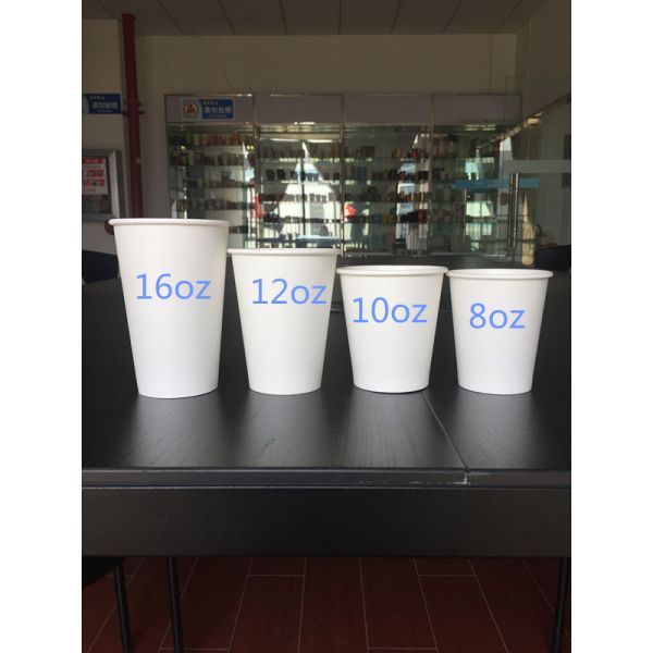 8oz To 20oz Single Wall Paper Cups , White Coffee Paper Cup With Lid And Sleeve