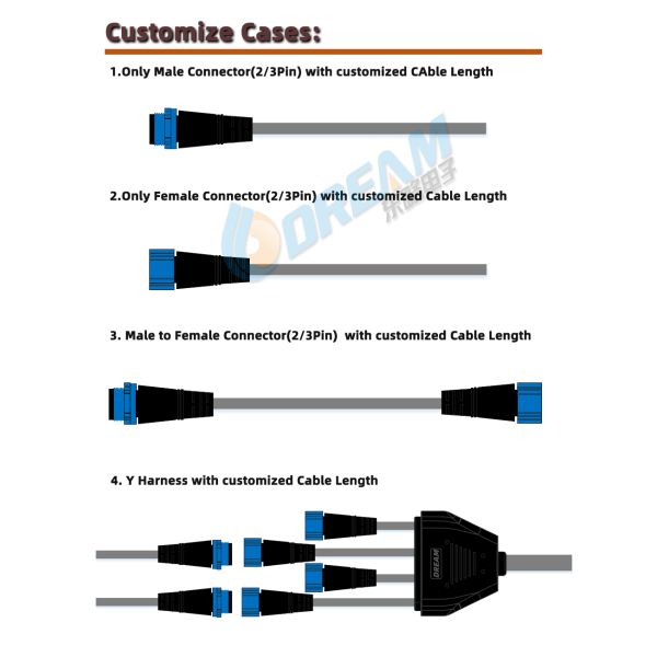 DREAM-START M15 2Pin 3Pin Circular Waterproof Connector Dust Cap Circular Connector Water Proof Cap