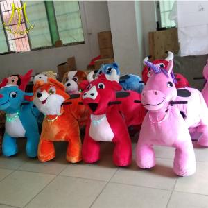 China Hansel factory price stuffed unicorns plush rocking horse with battery on sale