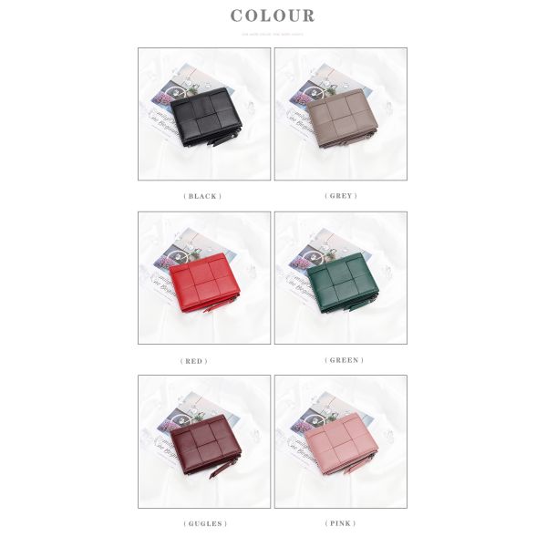 Genuine Leather Hand-woven Coin Purse Short Wallet for Men Women Unisex Sheepskin Wallet