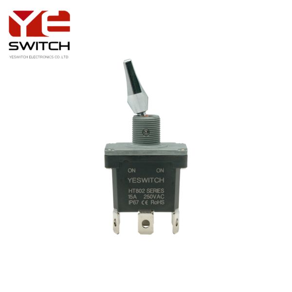 ON-ON Industrial Metal Toggle Switch With Flat Metal Handle With PC Terminal