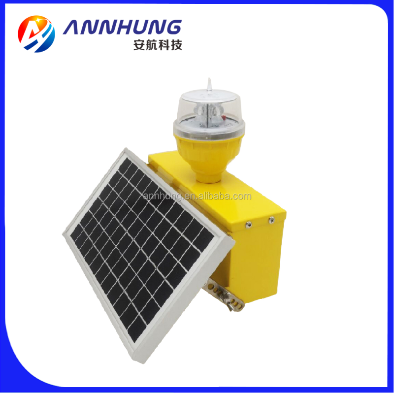 Solar Powered IP66 Waterproof Double Aviation Obstruction Light with 100,000 Hours Lifespan and Dusk-to-Dawn Operation