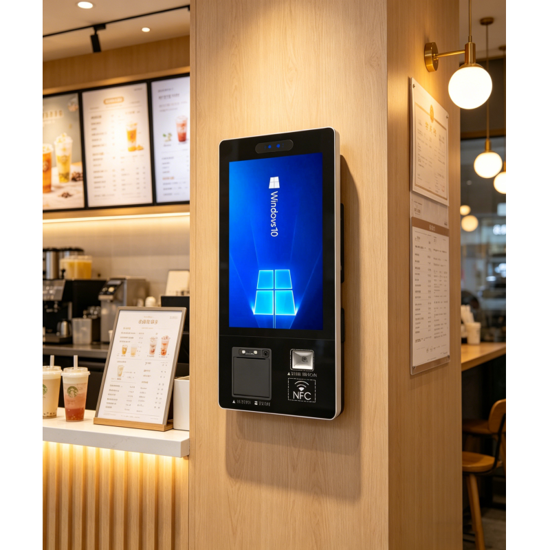 All-in-One Payment Terminal with Receipt Printer & Barcode Scanner, Wind 10 POS System for Retail Store/Supermarket