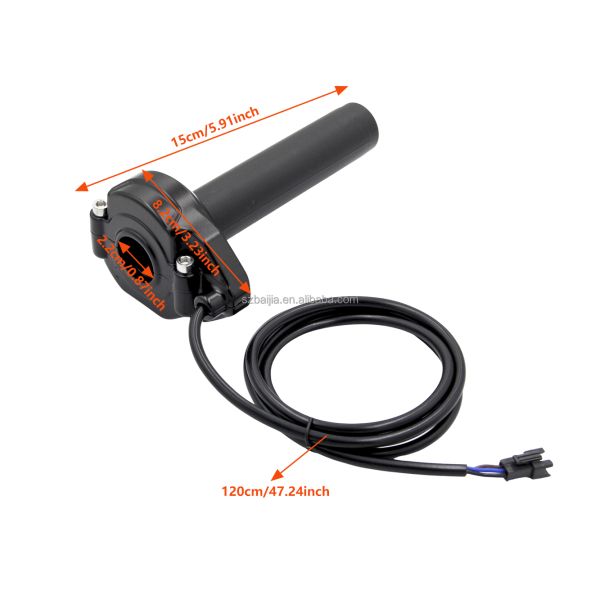Universal E bike Throttle with Adjustable Speed, Water-Proofed Full Twist Throttle for Electric Scooters