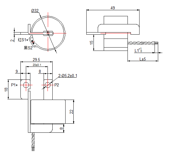 Round Shape 3 Phase Current Transformer , Permanently Connected Combined CT