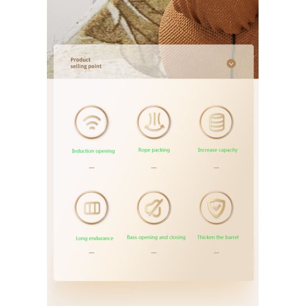 Living Room Bedroom IPX5 Waterproof Intelligent Electronic Motion Plastic Trash Can with Power Display