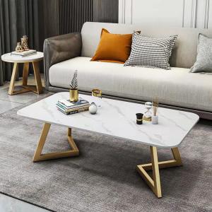 China Rectangle SS Modern Marble Coffee Tea Table Matte Finish on sale