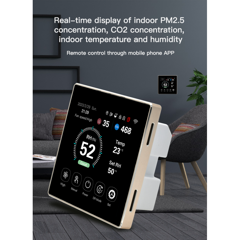 Intelligent Smart HVAC Controller With Temperature Humidity CO2 Control System Management