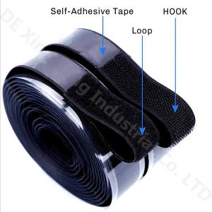 Strong sticky Self Adhesive Hook and Loop Tape 100% Nylon Back Gule Fasteners Hook and Loop