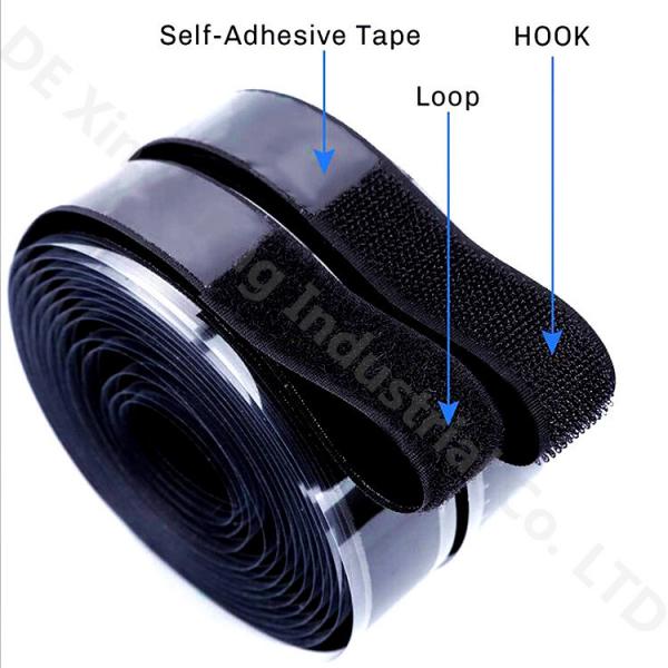 Quality Strong sticky Self Adhesive Hook and Loop Tape 100% Nylon Back Gule Fasteners Hook and Loop for sale