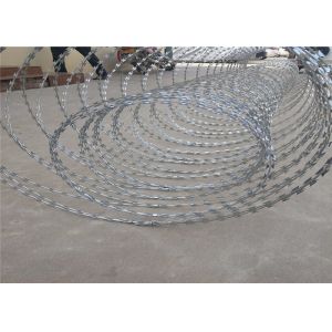 Buy cheap BTO-22 450mm coil diameter galvanized cross razor concertina barbed wire product