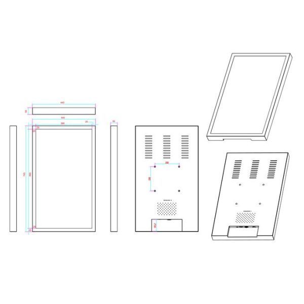 2 Points Infrared Touch Panel , IR Touch Screen Monitor 450cd/M² Luminance
