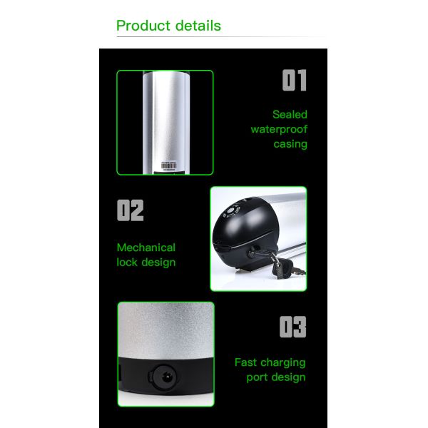 Custom E Bike Battery Pack 48v 36V 18650 Battery Ebike Bottle Style For Mountain Bicycles