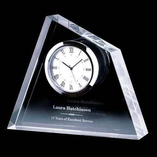 Beautiful Crystal Watches Desk Watch Recognition Awards Logo Custiomized